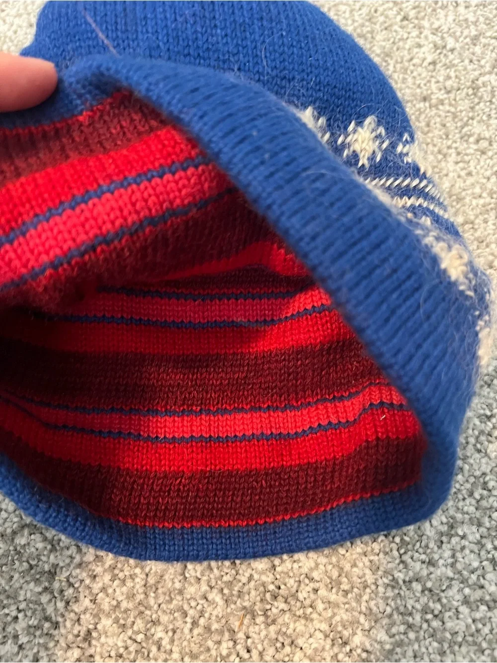 Kids Pom Beanie Hat Reversible